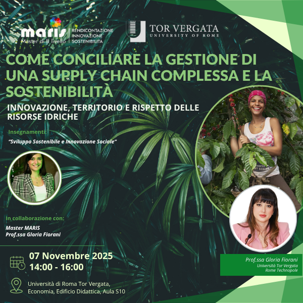 CICLO DI SEMINARI SULLA SOSTENIBILITÀ: GESTIONE RESPONSABILE DELLA FILIERA E SUPPLY CHAIN SOSTENIBILE